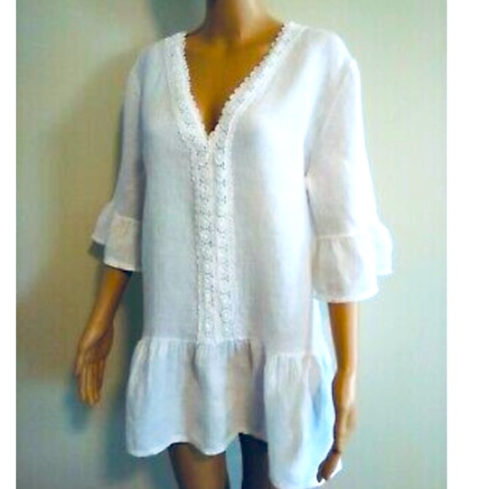 🖤White Italian Linen Top🖤